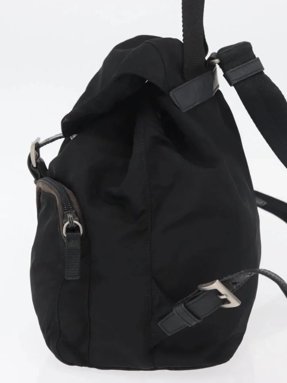 PRADA Backpack Nylon Black Silver Auth 175963